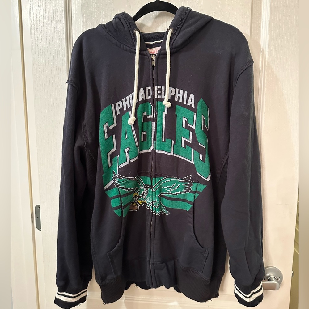 Philadelphia Eagles Mitchell & Ness Zip-up Hoodie Jacket